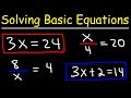 Algebra Basics - Solving Basic Equations - Quick Review!