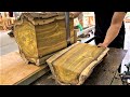 The Amazing Art Of Woodworking A Skillful Carpenter Turns Logs Into Classy Works Of Art On A Lathe