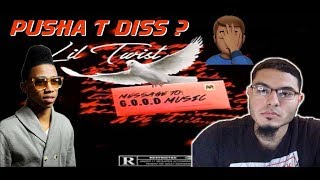 Lil Twist - Message 2 G.O.O.D. Music (Pusha T Diss) | REACTION
