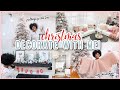 NEW CHRISTMAS DECORATE WITH ME 2022 PT 1 Living Room Makeover Pink Winter Wonderland Theme