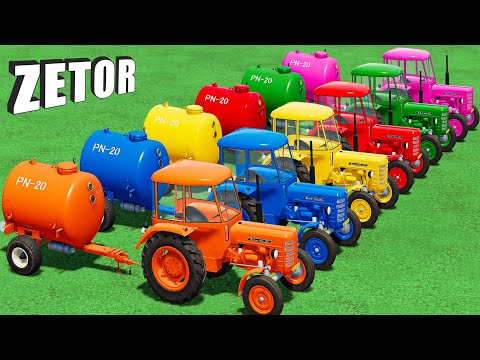 MINI TRACTOR OF COLORS! SPREADING SLURRY with ZETOR TRACTORS & TRANSPORTING TANKER! FS22