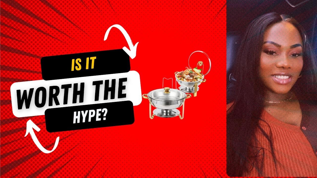 Frizoky Chafing Dishes for Buffet 4 Pack, 6QT Round Chafing Dish Buffet Set Stainless Steel Buffet F