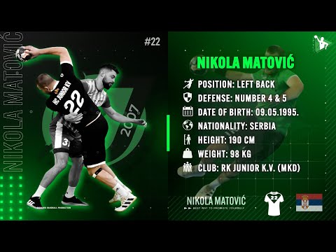 Nikola Matovic - Left Back - RK Junior K.V. - Highlights - Handball - CV - 2022/23