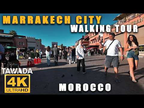 Marrakech city walking journey (4K UHD) Morocco
