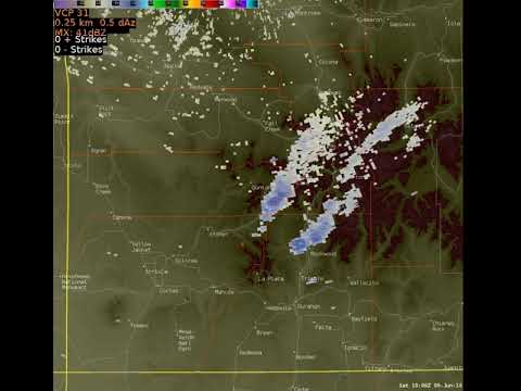 Radar loop of smoke plumes from 416 and Burro fires