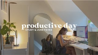 productive summer vlog 🌷 june favorites, study with me, new desk monitor!