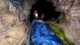 Solo NO TENT Camping In A Rock !!