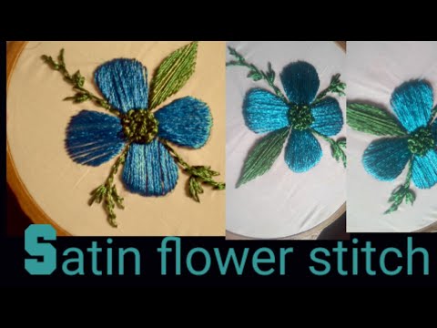 Satin Flower|| Satin Stitch Flower|| Hand Embroidery by farhat khurshid embroidery