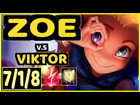 EVROT (ZOE) vs VIKTOR - 7/1/8 KDA MID CHALLENGER GAMEPLAY - BR