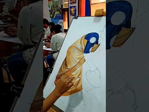 poster color Artwork on paper #humanfiguredrawing #modelstudy #viralshort #artshorts #bfa