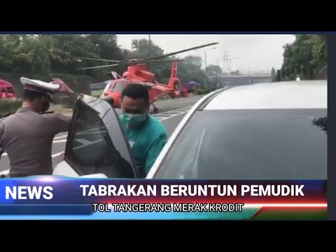 Tabrakan Beruntun Kendaraan Pemudik Tol Tangerang Merak Krodit