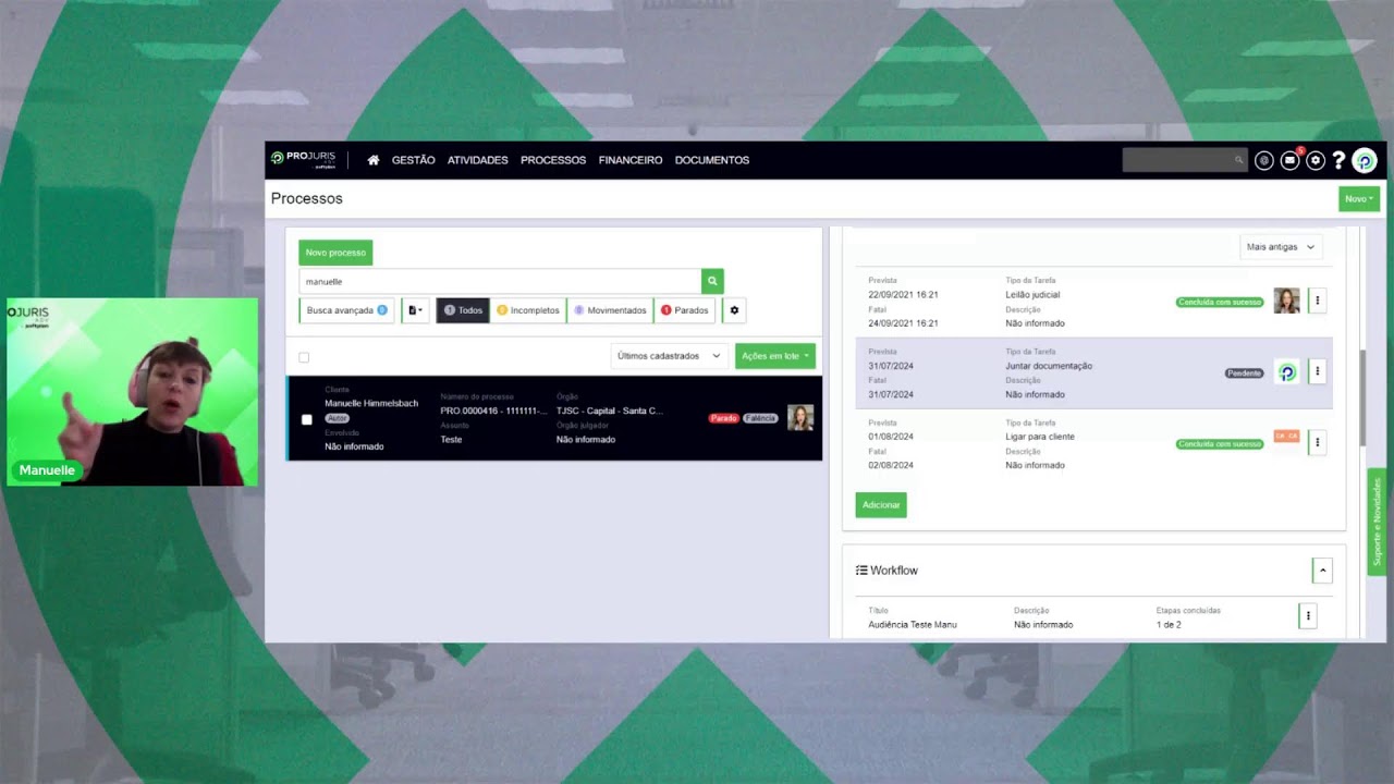 Projuris ADV na Prática | Workflow
