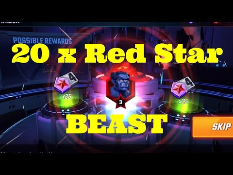 20x Red Star Opening for Beast- X-Force - Red Star Orbs - Marvel Strike Force - Free to Play