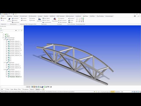 Creating a bended framework truss with SolidSteel & SolidTube for PTC Creo Elements/Direct Modeling