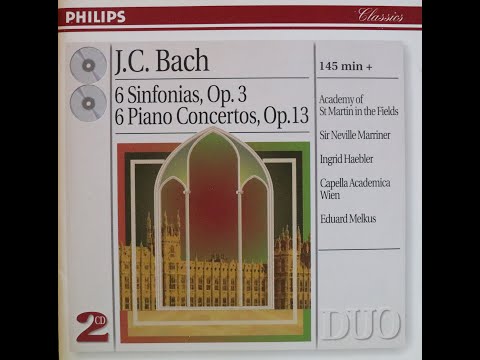 Johann Christian Bach - Six Sinfonias Opus 3 - Neville Marriner [Complete CD]