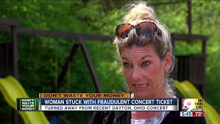 Woman stuck with fraudulent concert ticket