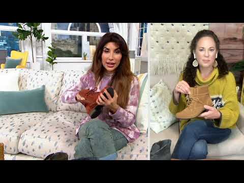 Earth Origins Suede Lace-Up Ankle Boots - Adara on QVC