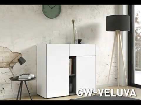 Highboard Veluva Weiß / Graphit