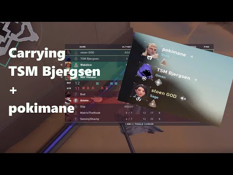 carrying pokimane and TSM Bjergsen in COMPETITIVE | Valorant Gameplay