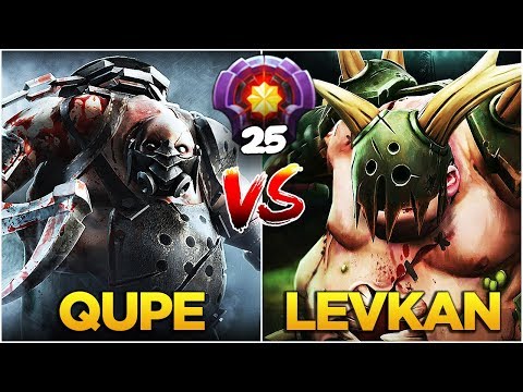 BEST PUDGE PLAYER - Qupe vs Levkan - EPIC Spammer Battle - Who Will Reach LVL 25 Dotaplus first?