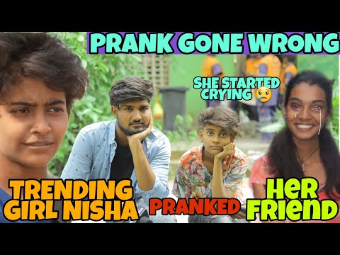 TRENDING GIRL NISHA 😭 PRANKED HER FRIEND | SHE STARTED CRYING 🤧 | vj sameer | hashtag today | prank