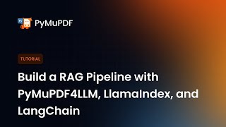 Build a RAG Pipeline with PyMuPDF4LLM, LlamaIndex, and LangChain | PDF Chatbot Tutorial