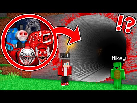 MAIZEN: JJ & Mikey Found Thomas & Choo Charles & Friends Biggest Tunnel-Minecraft Animation JJ&Mikey