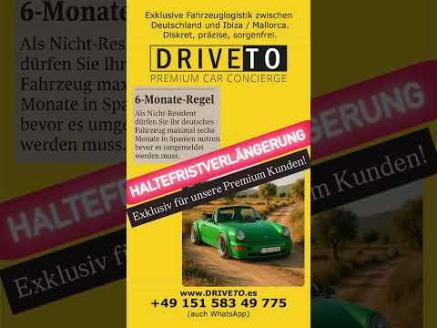 DRIVETO.es - Haltefristverlängerung für deutsche Autos auf Ibiza und Mallorca #shorts #ibiza #spain