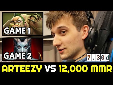 ARTEEZY vs 12,000 MMR QUINN (2 Games) Random Pudge vs Puck