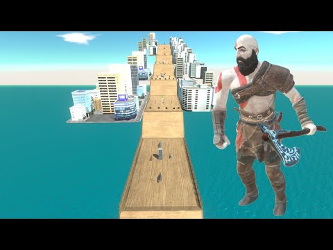 DEATHRUN KRATOS VS KAIJU TITANUSDUOG RESCUE PIKACHU - Animal REvolt Battle Simulator