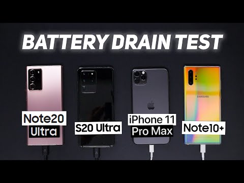 Note 20 Ultra Battery Drain Test vs S20 Ultra, iPhone, Note 10+