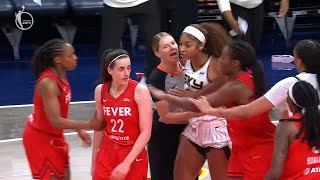 Angel Reese tries to fight Caitlin Clark after flagrant foul 👀