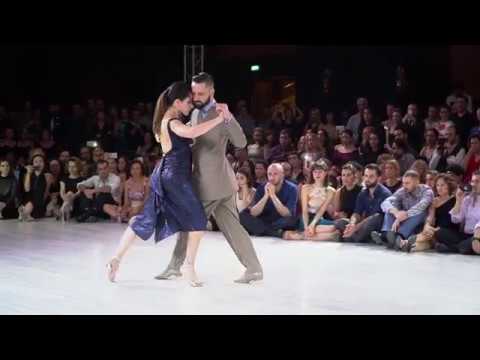  Javier Rodriguez  and  Fatima Vitale  are  dancing  to  the  tango  "  Café Domínguez  "  by  Ángel D'Agostino  at  TanGO TO Istanbul  in  2019