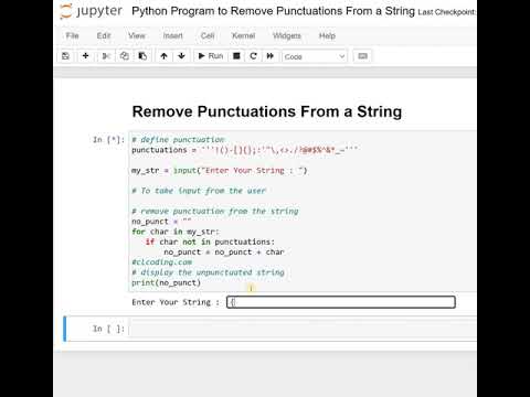 Day 63 Python Program To Remove Punctuations From A String