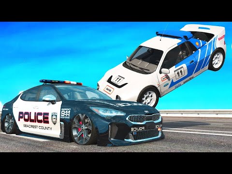 BeamNG Drive - Realistic Car Accidents Police chases and Crashes