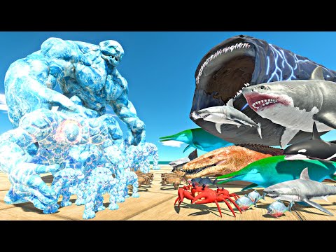 Sea Monsters Fights | Ice Golem Evolution vs Bloop - Animal Revolt Battle Simulator