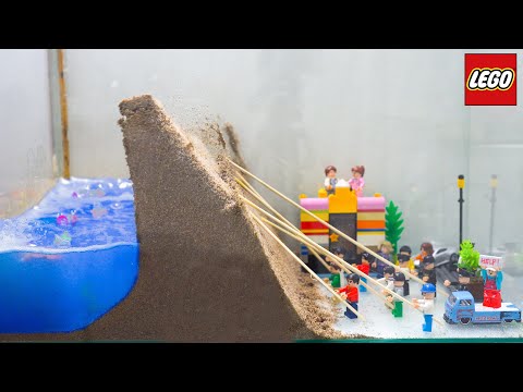 Lego Dam Breach Experiment #7 | Lego people try to hold off a dam breach