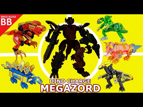 MEGAZORD Dino Charge !! ⚡️ How to build Lego moc Combiner 5in1 Sembo Block #powerrangers