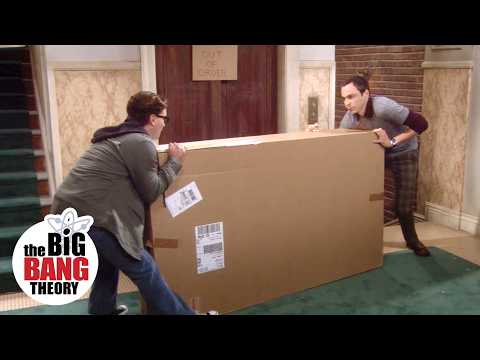 Sheldon and Leonard vs. The Really Heavy Box | The Big Bang Theory
