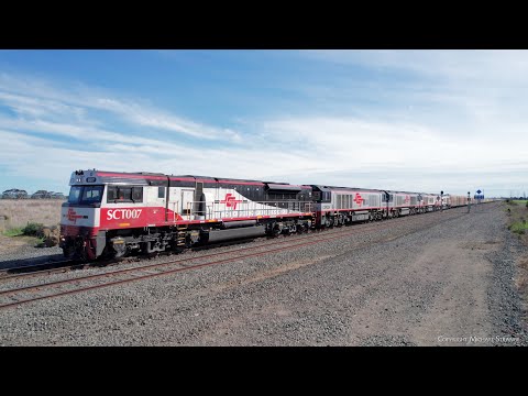 1PM9 SCT Mixed Freight & Steel Train At Gheringhap Loop (14/9/2022) - PoathTV Australian Railways