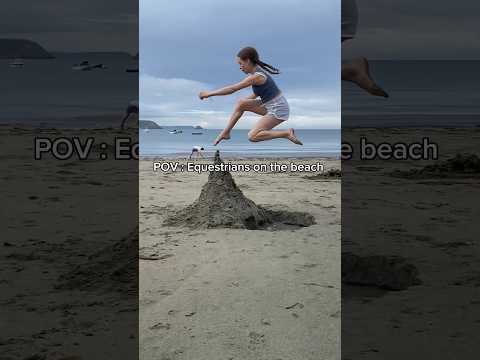 Equestrians on the beach 🤣🐴 #horse  #horsegirl #rider #equestrian #funny #beach  @BirdieEquines