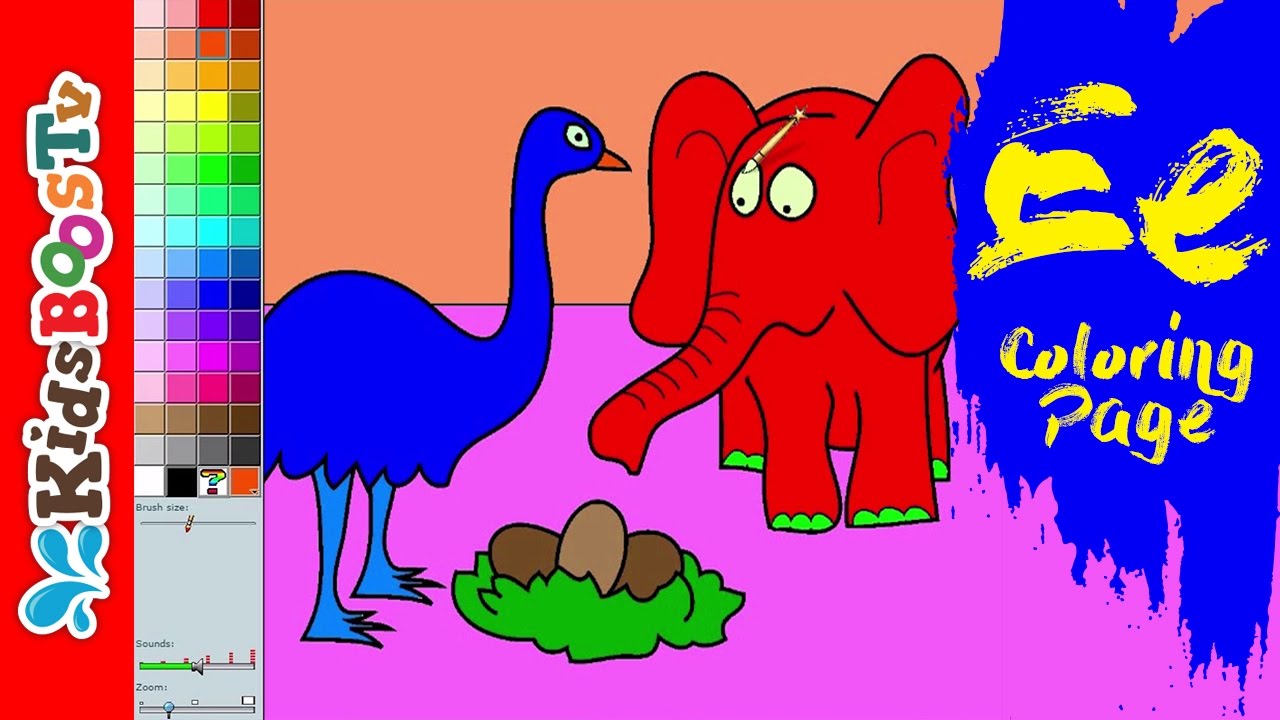 Alphabet E Coloring Pages for Kids - Learning Letter E Coloring Activities