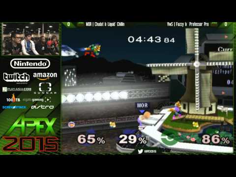 Apex 2015 - MOR | Chudat & Liquid' Chillin Vs. VWS | Professor Pro & Fuzzyness - SSBM Pools WF