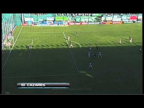 Gol de Cazares. Banfield 2 Unión 1. Fecha 21. Torneo Primera B Nacional.Fútbol Para Todos