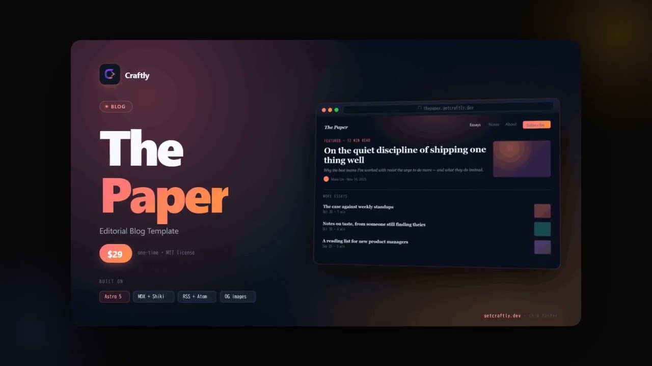 Blog — Next.js Developer Blog Template ($29)