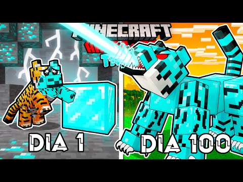 🟥SURVIVED 100 DAYS as a DIAMOND TIGER in Minecraft HARDCORE!