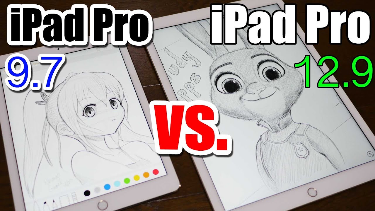 iPad Pro 9.7 vs 12.9 - Apple Pencil DRAWING COMPARISON｜Which is Better?!