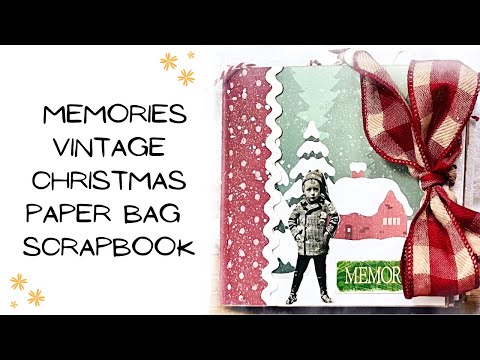 Sold “Memories” Vintage Christmas Paper Bag Scrapbook Album 🎄