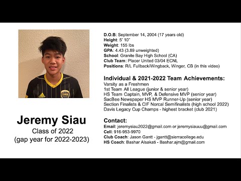 Jeremy Siau Center Back Highlights (2021-2022 season)