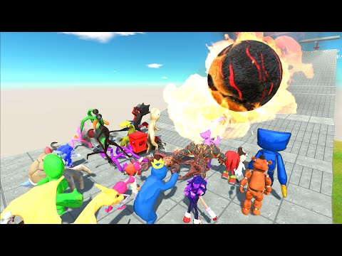 Creepy Monster Climbing The Stairs Fire Ball - Animal Revolt Battle Simulator